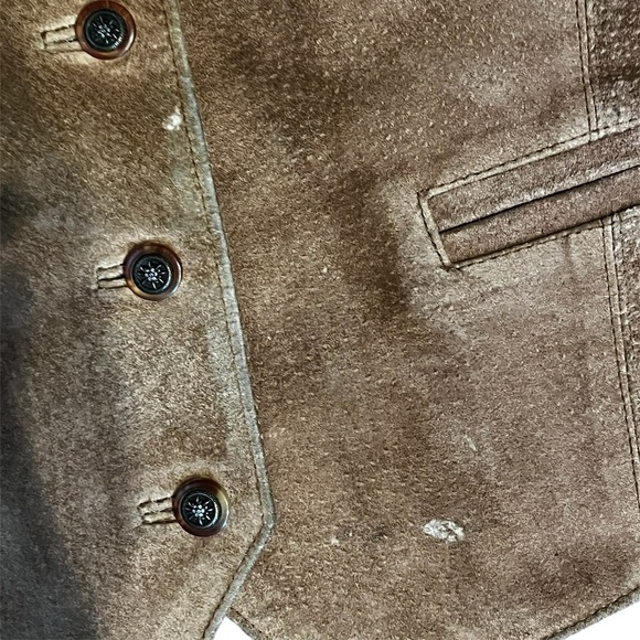 Vintage Ladies Suede 100% Leather Camel Vest Size Medium Fits like a Large - Picture 4 of 8